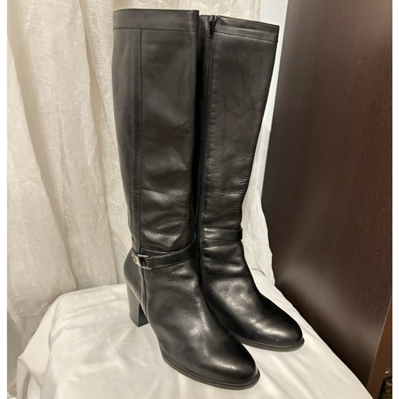 Giani Bini Women's Black Leather Rozario Memory Foam Dress Boots Size 10 - Picture 5 of 8